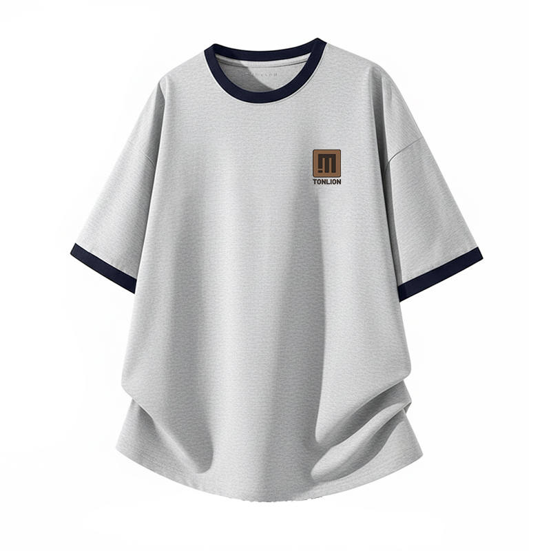 Tonlion T Shirts Unisex Crew Neck Thin Straight Fit