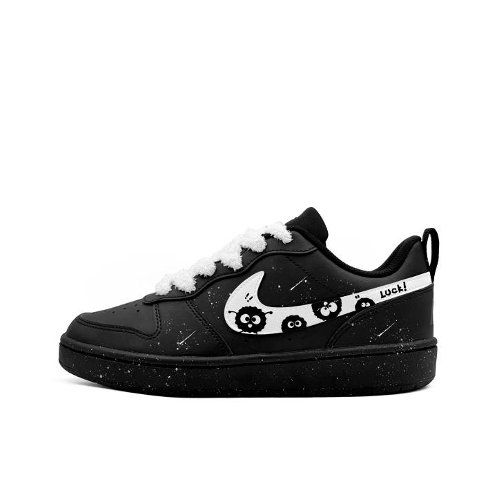 Nike Nike Court Borough Fluffy Coal Monster Synthetic Leather Abrasion Resistant Slip Resistant Low top Skateboard Shoes