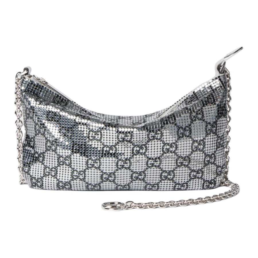 GUCCI Metal Evening Bag Shoulder Bag Women's White