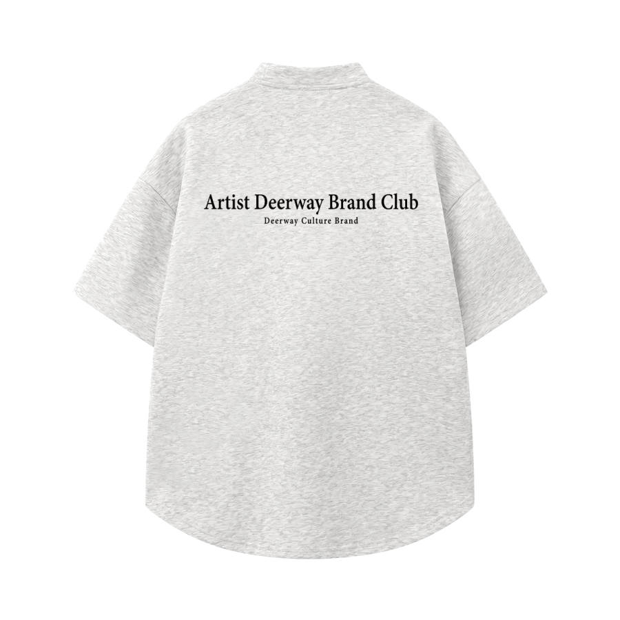 DEERWAY T Shirts Unisex Henry Collar Moderate Straight Fit