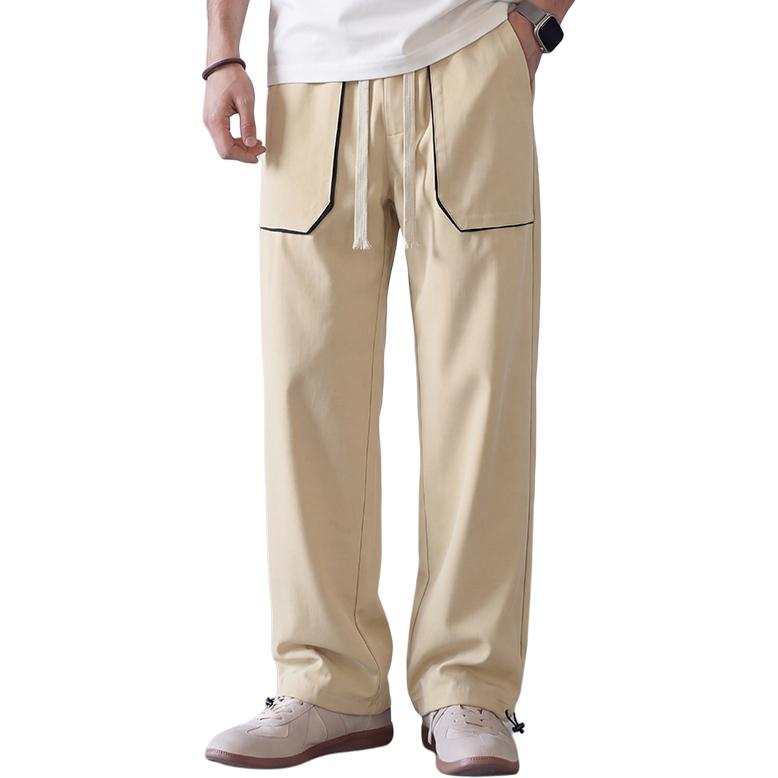 Tonlion Casual Pants Unisex Moderate Straight Fit Pants