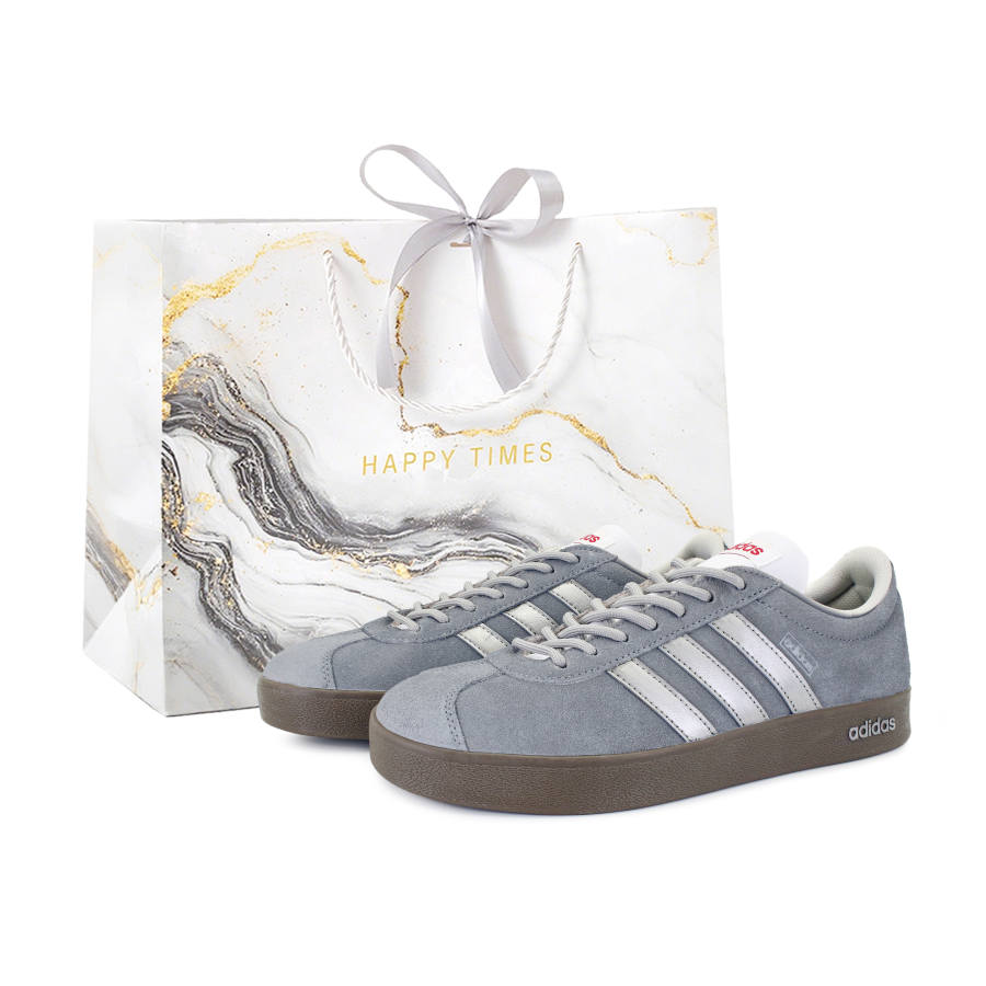 Adidas Adidas VL COURT 2.0 Abrasion Resistant Low top German Army Trainers Unisex Gray Silver