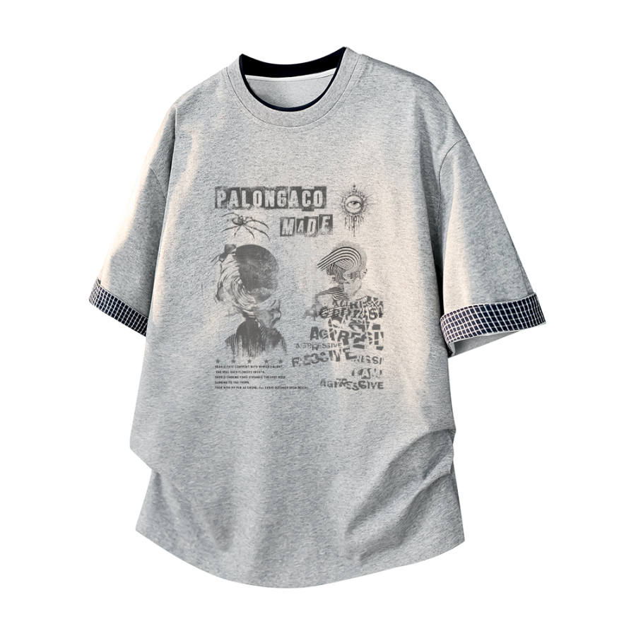 PAL ONGACO T Shirts Unisex Crew Neck Moderate Mock Two Piece