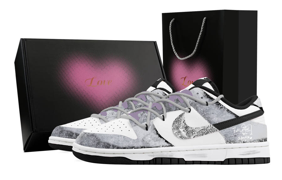 Nike Nike Dunk Stealthy Fall 1 Heart Box Synthetic Leather Abrasion Resistant Slip Resistant Low top Skateboard Shoes Unisex