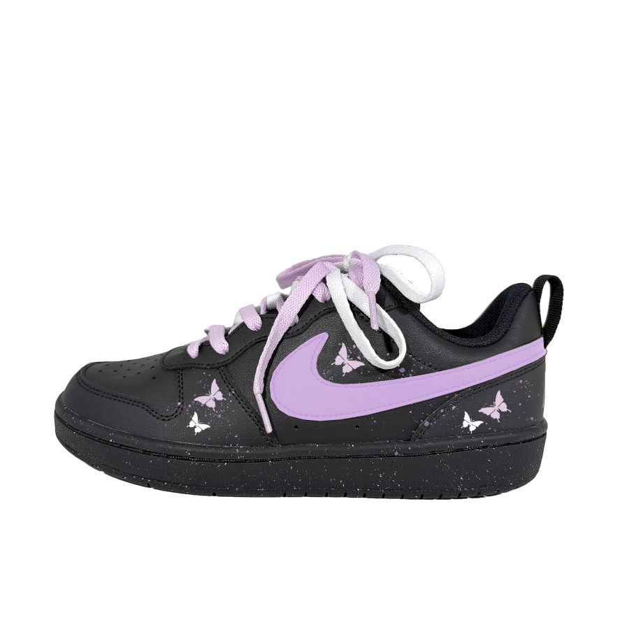 Nike Nike Court Borough Purple Butterfly Star Abrasion Resistant Slip Resistant Low top Skateboard Shoes Teenagers