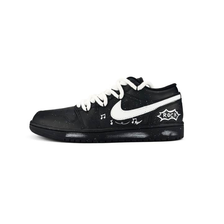 Jordan Jordan Air Jordan 1 Vinyl Musical Note Artificial Leather, Leather Cushioning Slip Resistant Abrasion Resistant Low top