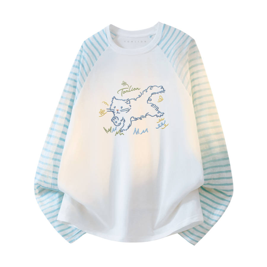 Tonlion T Shirts Women's Crew Neck Thin Straight Fit