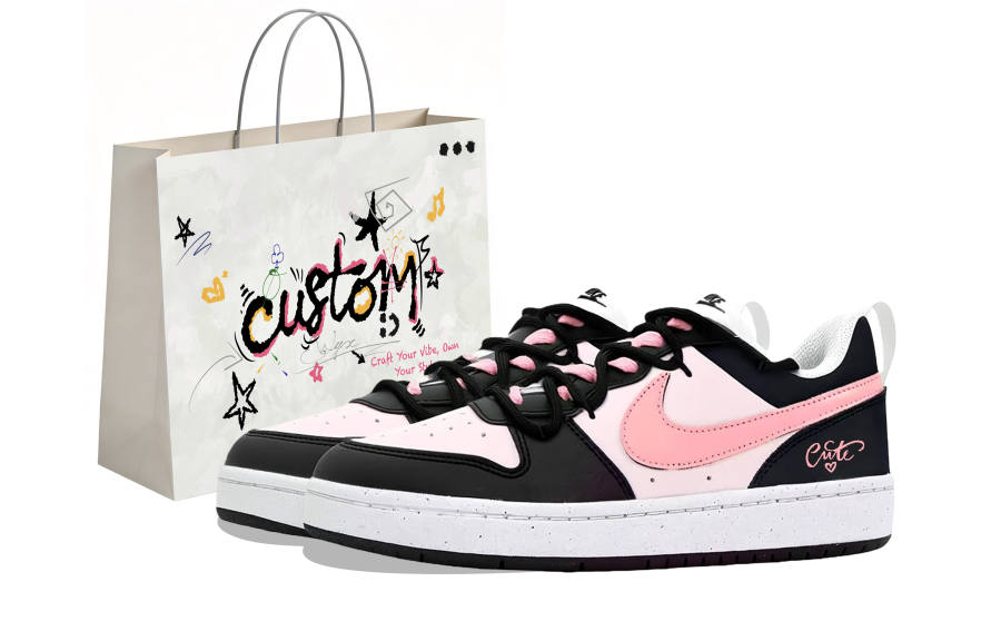 Nike Nike Court Borough 2 Berry Black Pink, Urban Chic Style Abrasion Resistant Slip Resistant Low top Skateboard Shoes