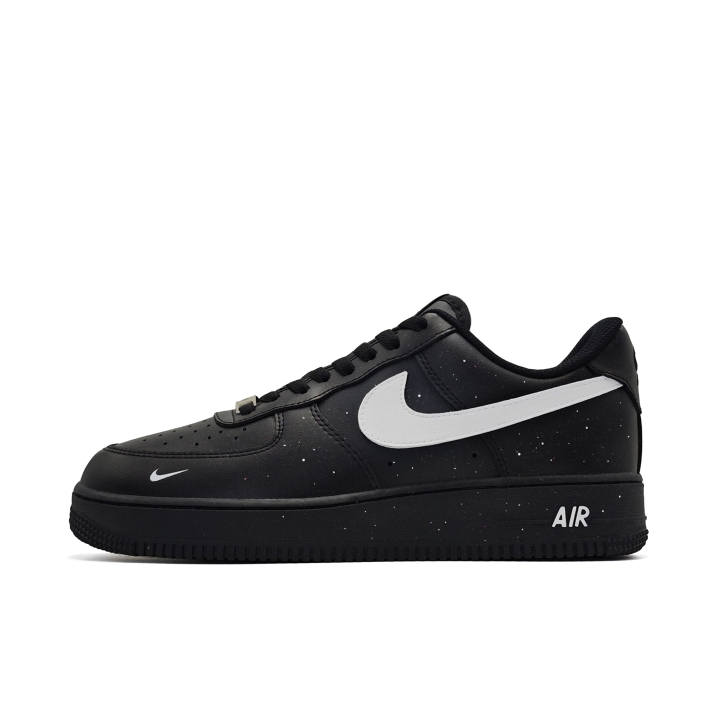 Nike Nike Air Force 1 Galaxy Resume Cushioning Slip Resistant Low top Skateboard Shoes Unisex Black White