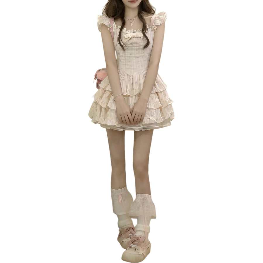 JBBCN JBBCN Slip Dresses Women's Image Color Square Collar Thin Extra Short