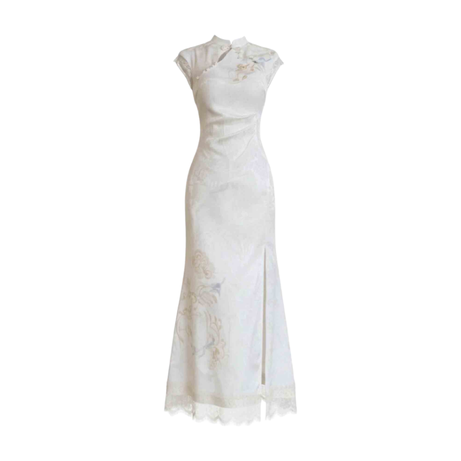 MTHE Sleeveless Dresses Women's Polygonatum Odoratum And Apricot Half Turtleneck Moderate Long
