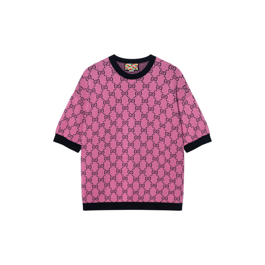 GUCCI GG Multicolor Crop Top Women's Pink