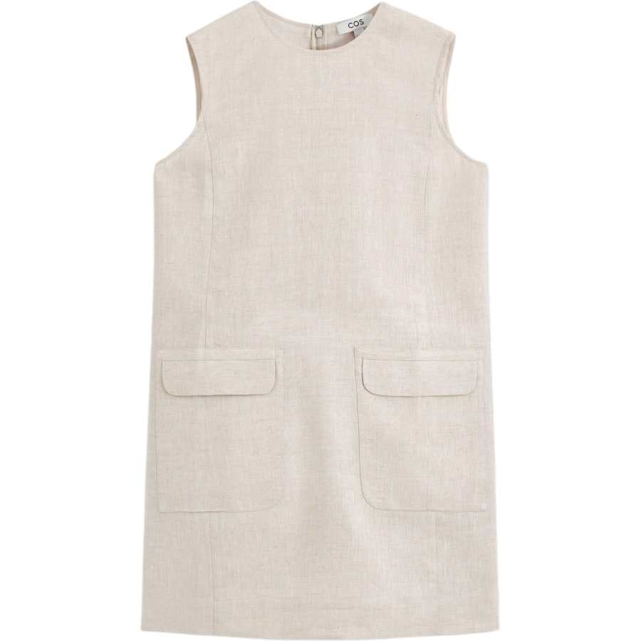 COS Sleeveless Dresses Women's Beige Crew Neck Moderate