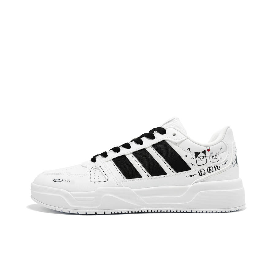 Adidas Adidas LITE BALLER Quirky Cat Synthetic Leather, Leather Low top Skateboard Shoes Unisex Black White