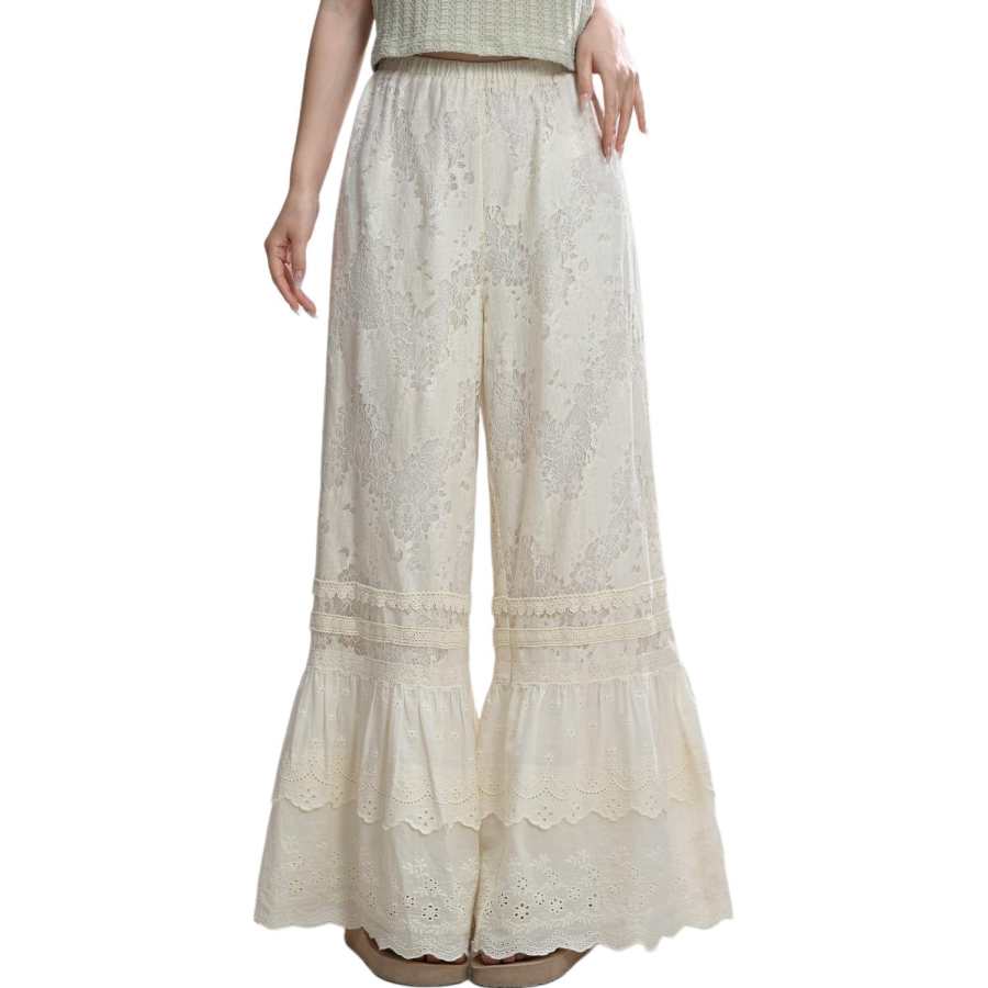SNBL Casual Pants Women's Apricot Moderate Wide Leg Pants