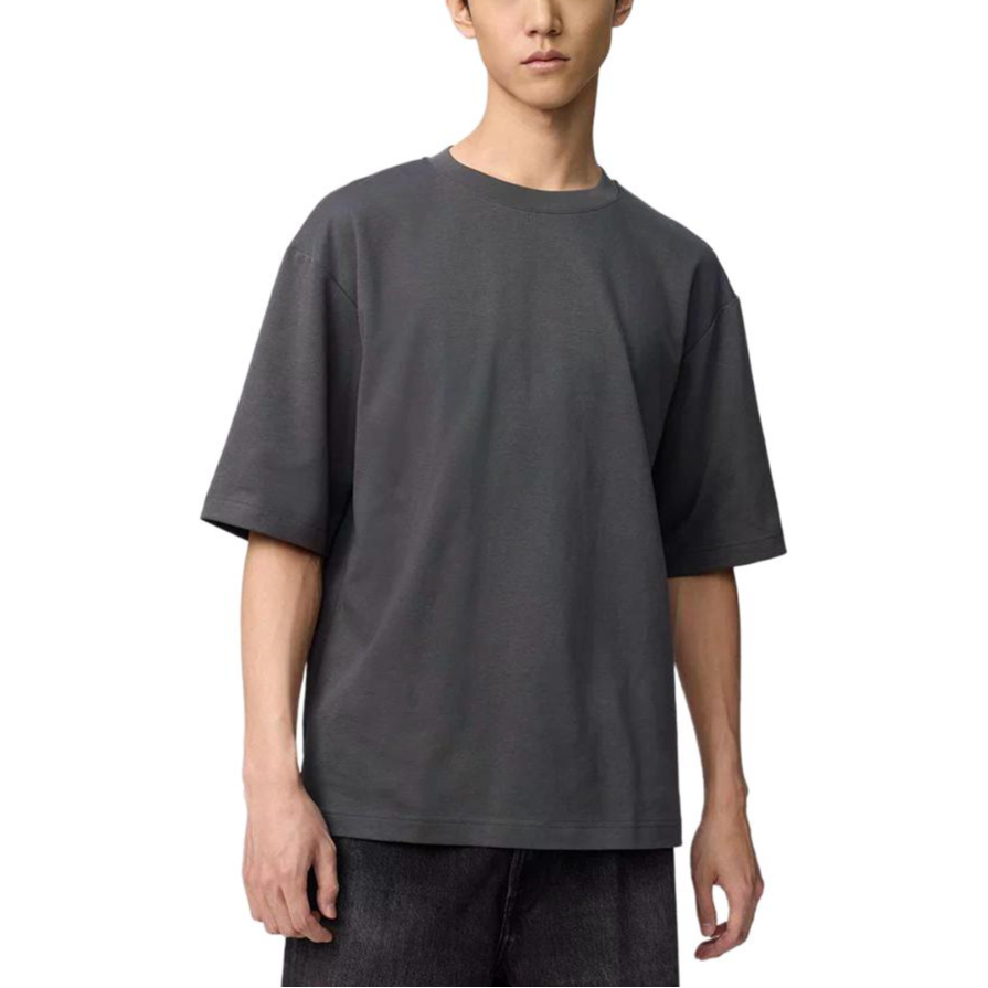 UNIQLO SS26 T Shirts Unisex Asphalt Gray Crew Neck Straight Fit