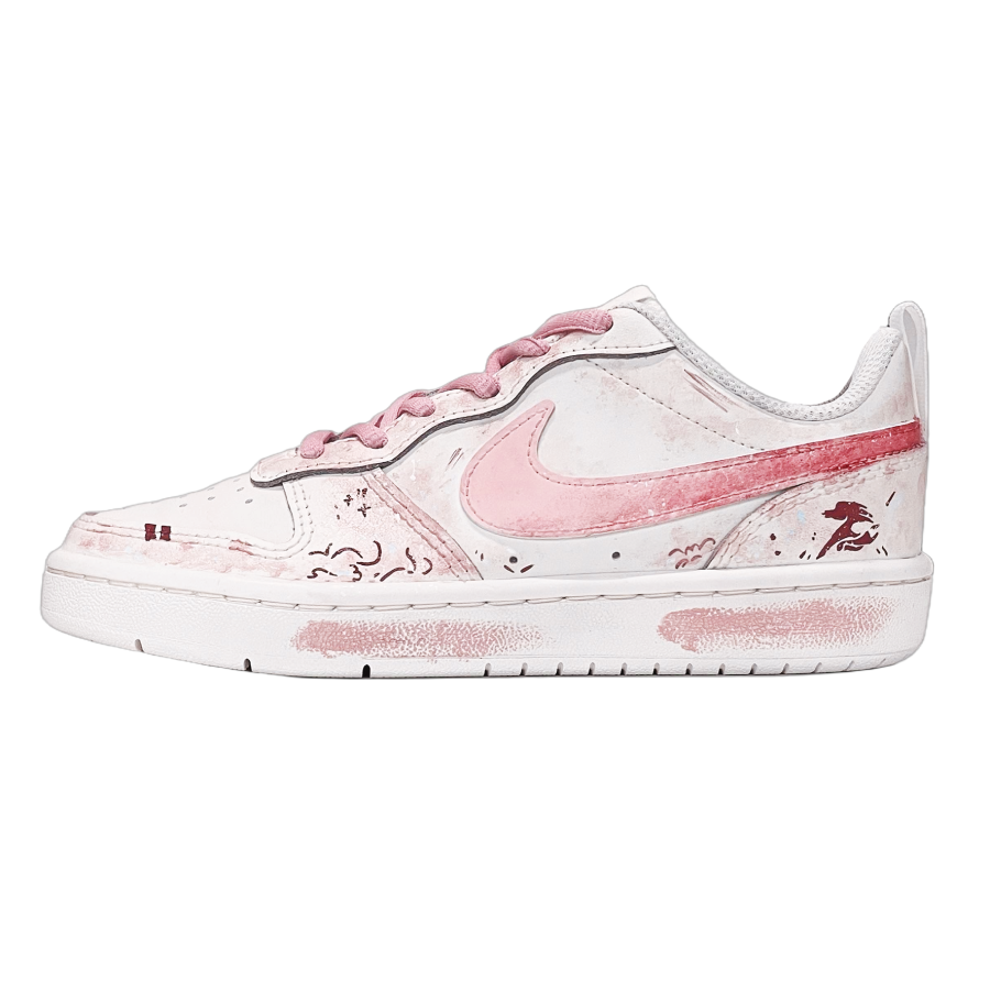 Nike Nike Court Borough Oil Painting Powder Leather Abrasion Resistant Lightweight Cushioning Low top Skateboard Shoes