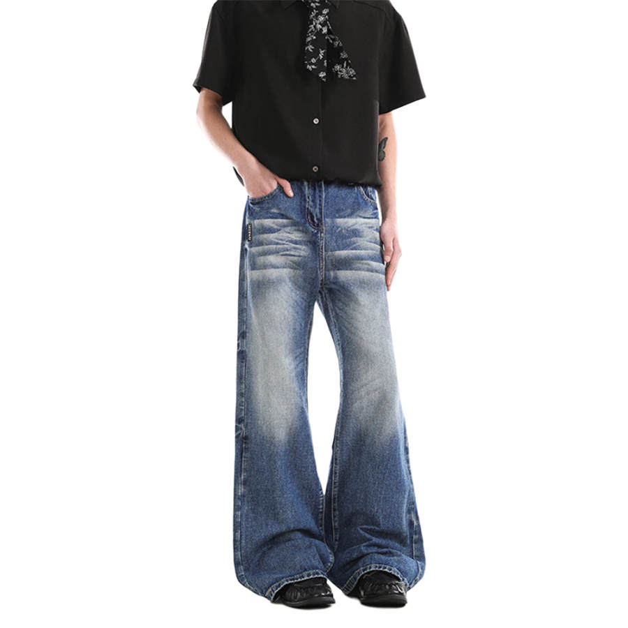 DEERWAY Jeans Unisex Blue Moderate Straight Fit Pants
