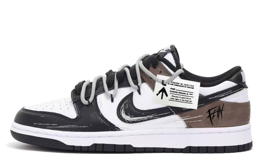 Nike Nike Dunk Abrasion Resistant Height Increasing Low top Skateboard Shoes Unisex Black Brown