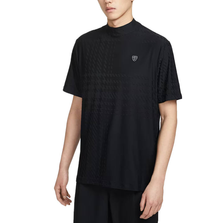 Nike Nike T Shirts Men's Black Stand Collar Moderate Straight Fit