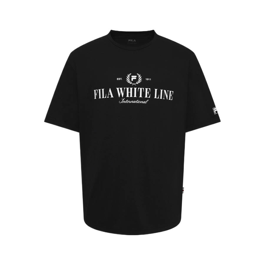 FILA T Shirts Unisex Black Crew Neck Moderate