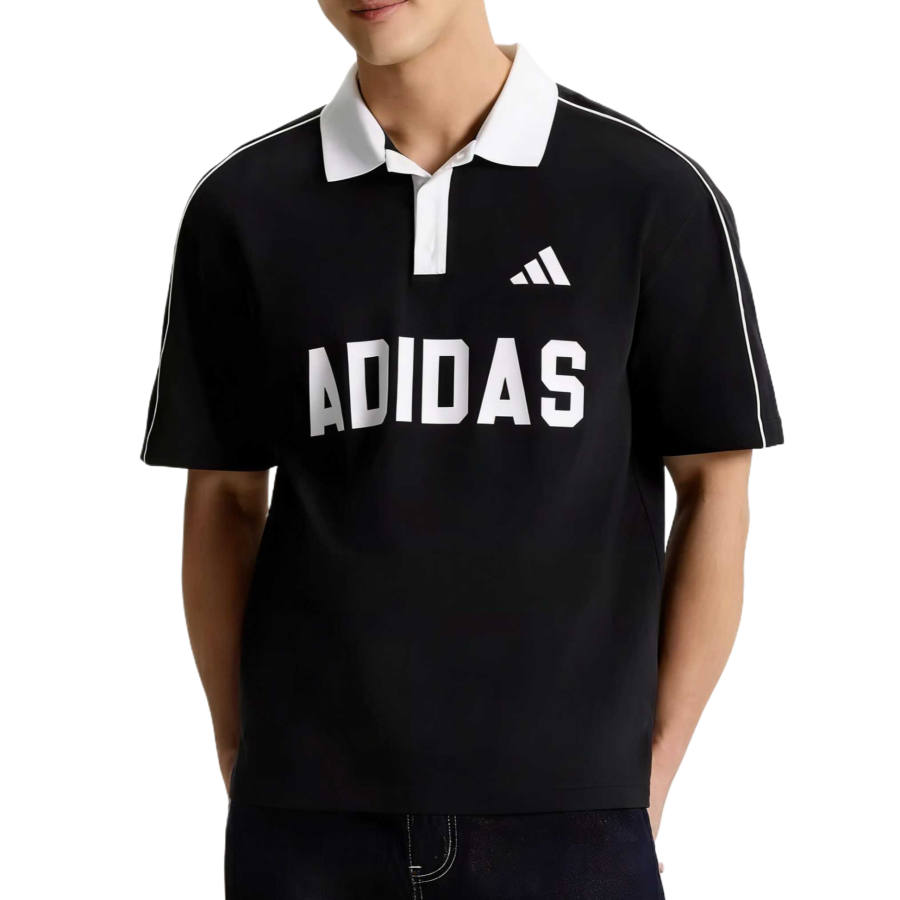 Adidas Adidas Polo Shirts Unisex Black Polo Collar Moderate