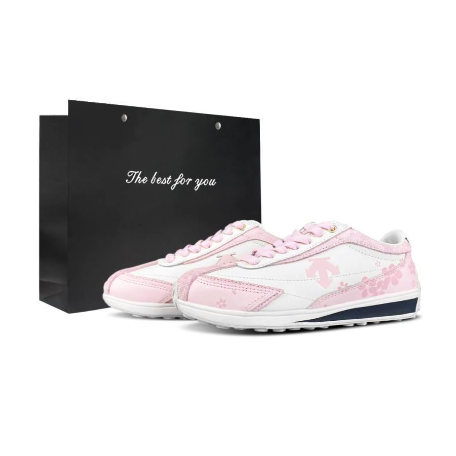 DESCENTE Cron Racer Low top Skateboard Shoes Unisex White Pink