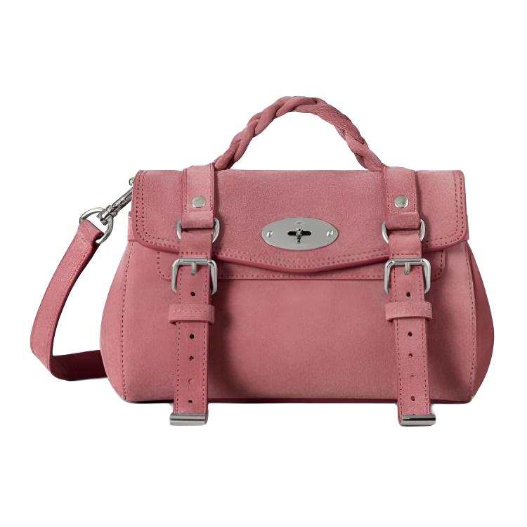 Mulberry Alexa Cow Leather One Shoulder Handbag Mini Women's Fruit Wine Pink