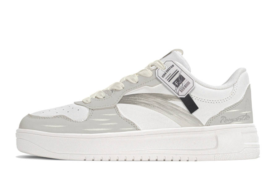 Anta Easy Cushioning Abrasion Resistant Low top Skateboard Shoes Men's Gray White