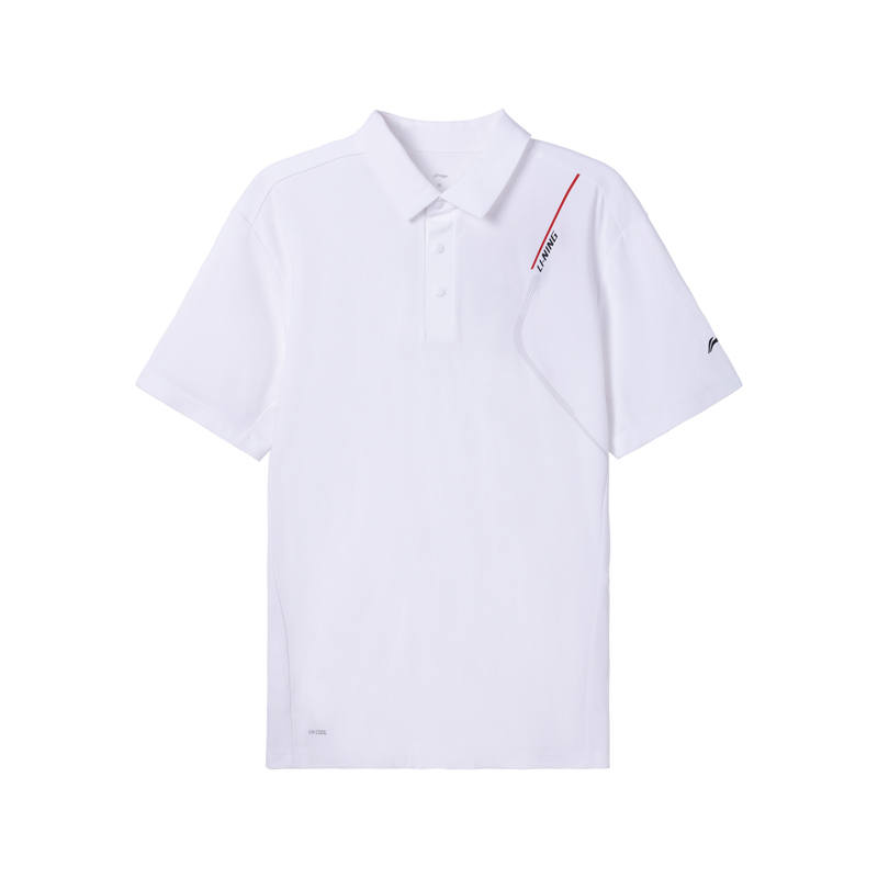 Li-Ning Li Ning Polo Shirts Men's White Polo Collar Moderate Straight Fit