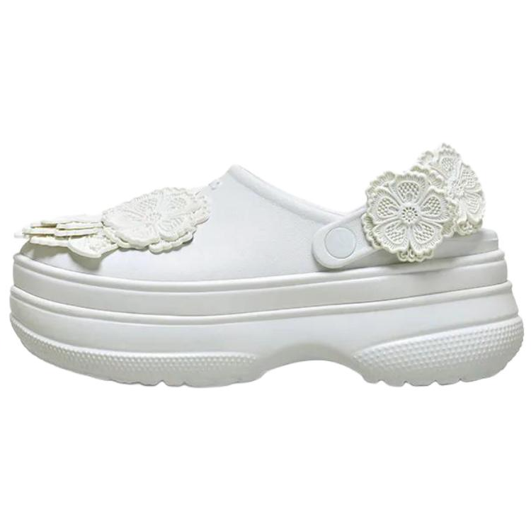 Crocs Crocs Classic Layered Silk Flowers Clogs Women's Moonlight Gray