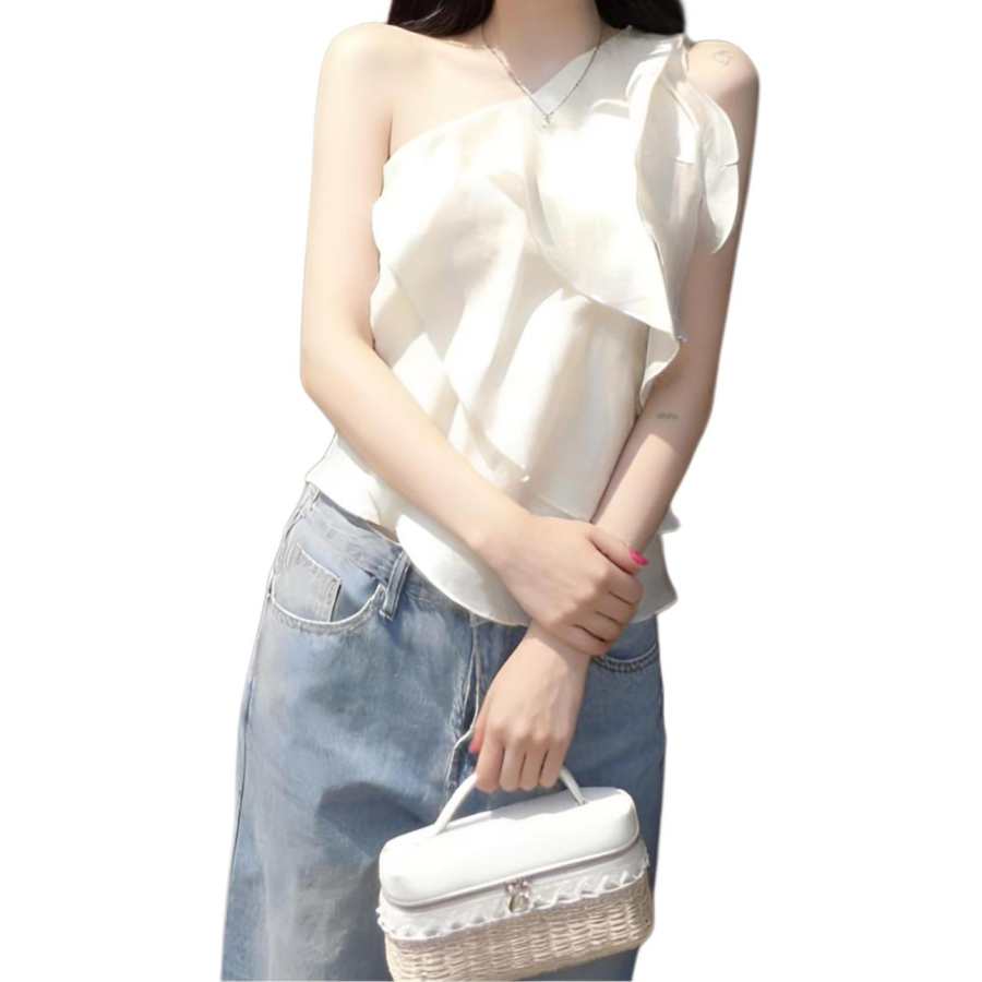 JBBCN Camisoles Women's Asymmetrical Collar Thin Asymmetrical Shoulder