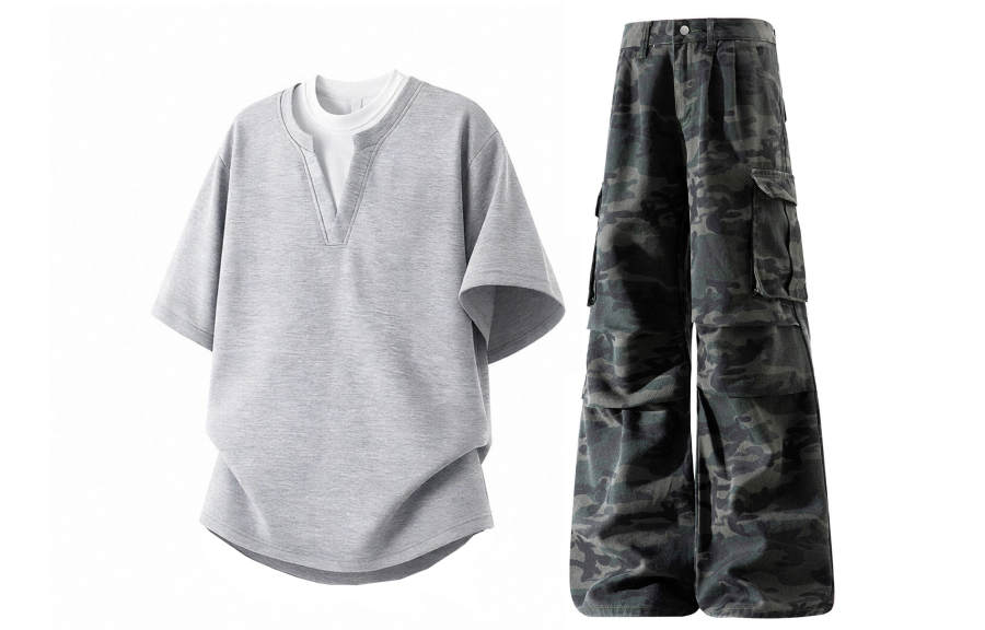GWAF Casual Sportswear Unisex V Neck Moderate