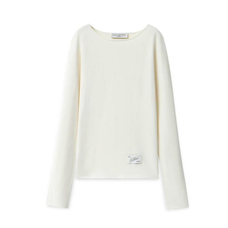 PANE Knitwear Women's White Boat Neck Thin
