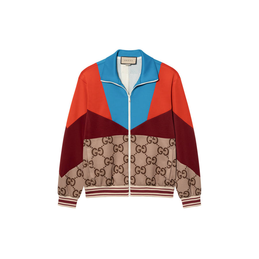 GUCCI Panelled Light Weight Neoprene Zip Track Jacket