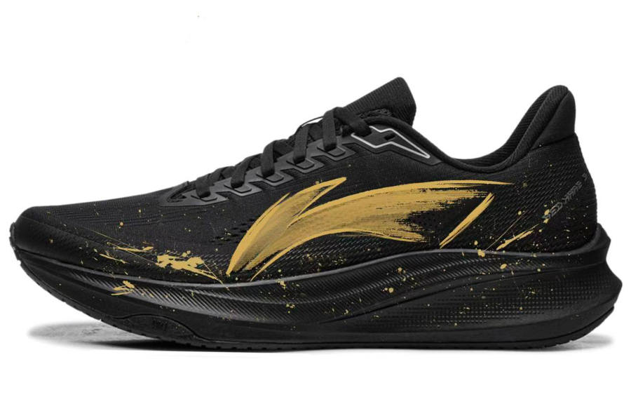 Li-Ning Li Ning Red Hare 9 Abrasion Resistant Cushioning Low top Casual Racing Running Shoes Men's Black Gold