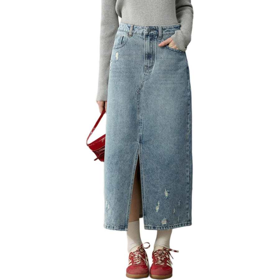 Tonlion Denim Long Skirt Women's