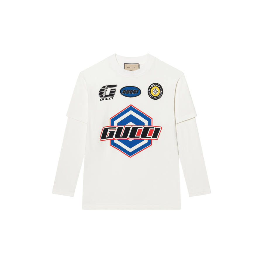 GUCCI Cotton Jersey T Shirt Off White