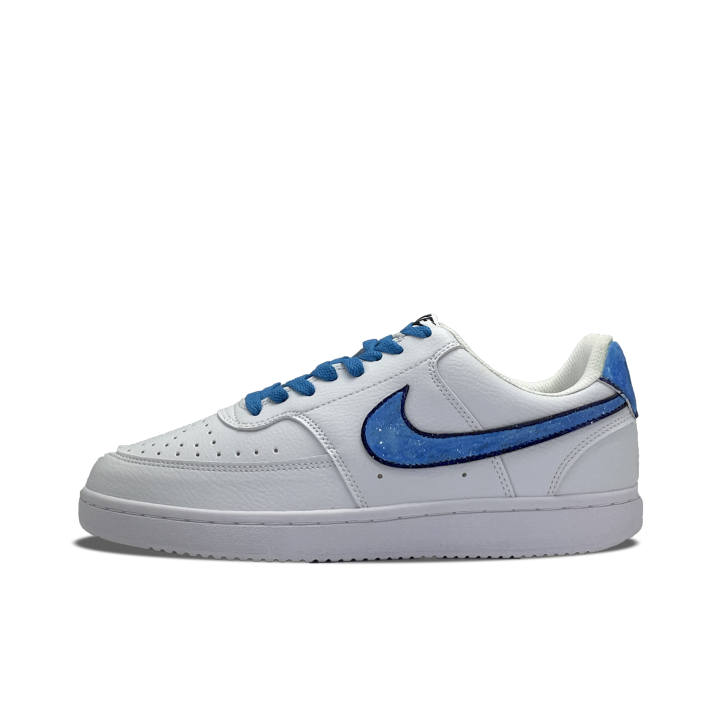 Nike Nike Court Vision 1 Leather Slip Resistant Cushioning Abrasion Resistant Low top Skateboard Shoes Unisex Blue White
