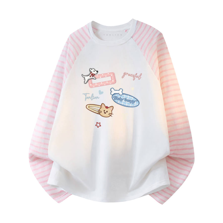 Tonlion T Shirts Women's Crew Neck Thin Straight Fit