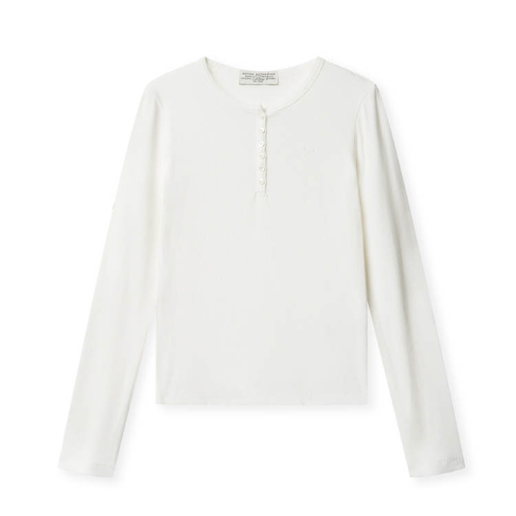 PANE Spring Summer Regular Long Sleeved T Shirt Women's White