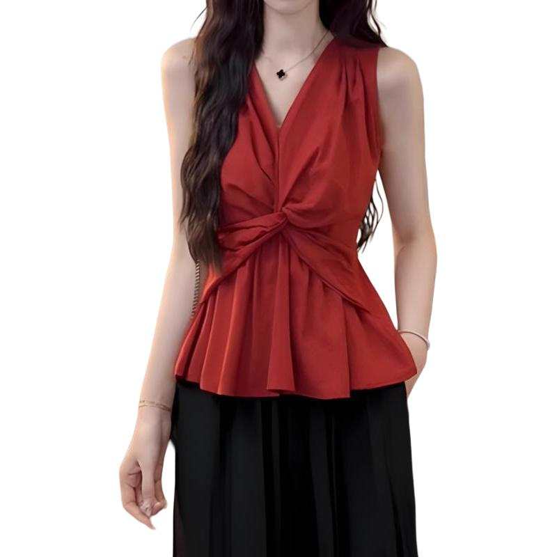 JBBCN T Shirts Women's V Neck Thin Nipped In Waist
