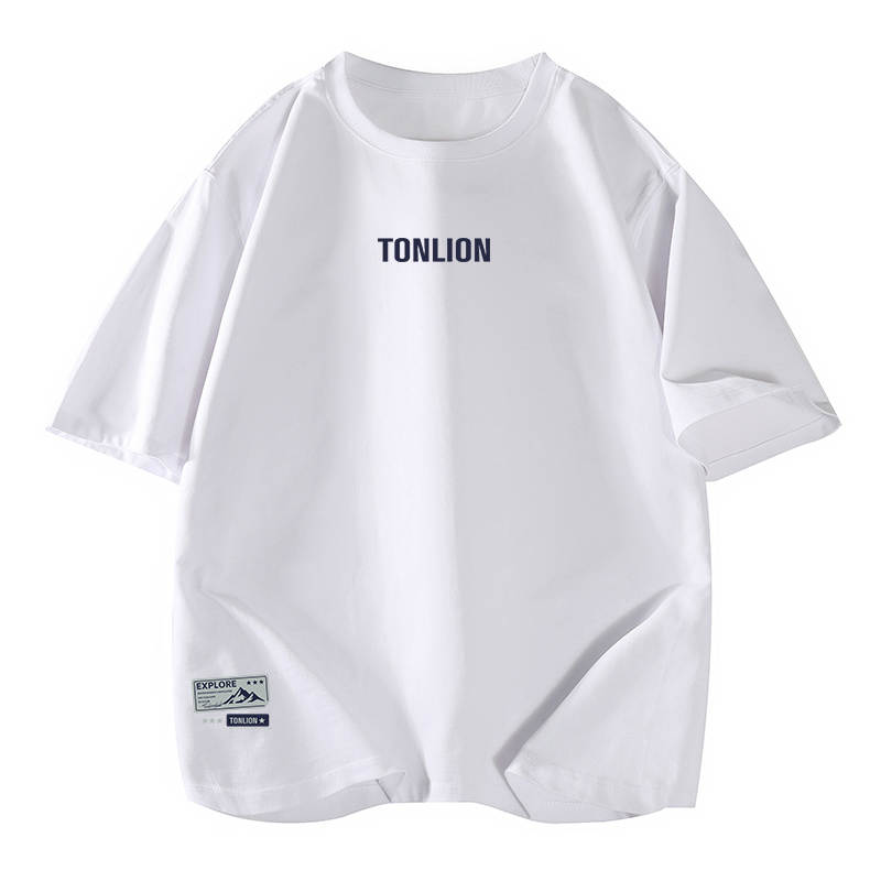Tonlion T Shirts Unisex Crew Neck Moderate Straight Fit