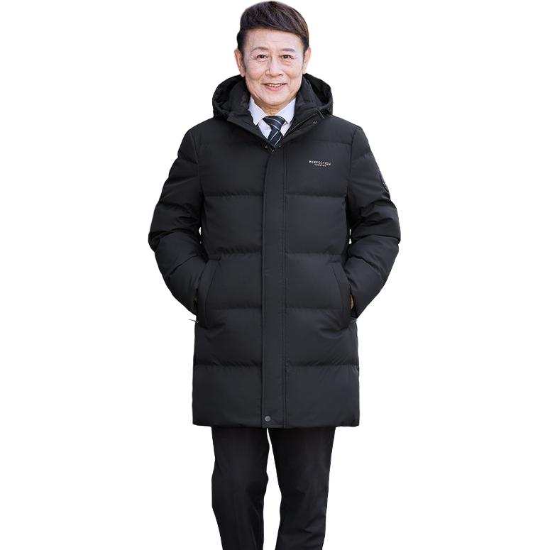 YALU Down Jackets Men's Black Hooded Thickened Other