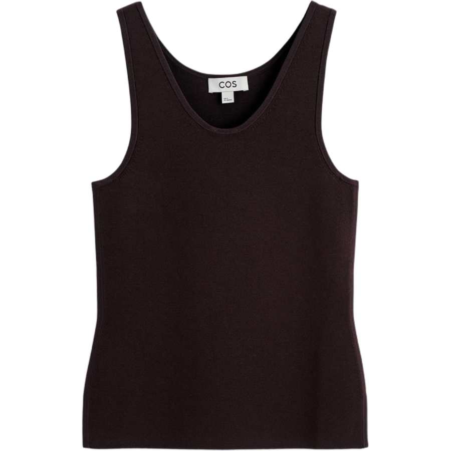 COS Tank Tops Women's Dark Brown U Neck Other