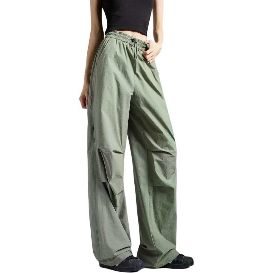 Tonlion Casual Pants Women's Gray Green Moderate Straight Fit Pants