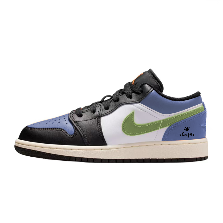 Jordan Jordan Air Jordan 1 Slip Resistant Breathable Lightweight Cushioning Low top Kids' Skateboarding Shoes Light Blue