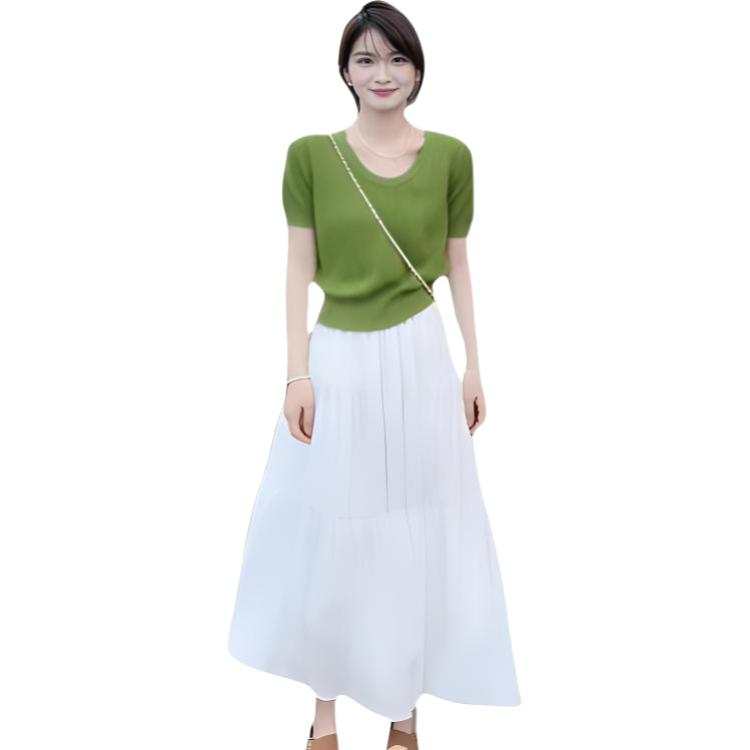 JBBCN Two Piece Skirt Sets Women's Crew Neck Moderate Long