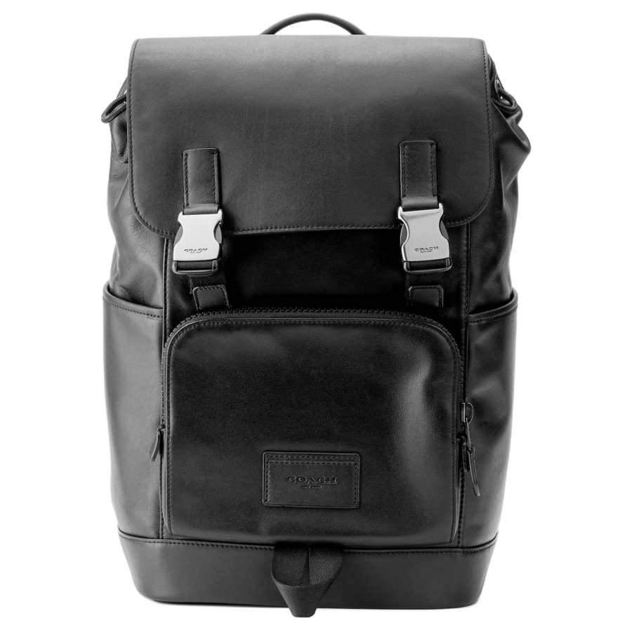 COACH COACH Track Leather Backpack Large Men's Black
