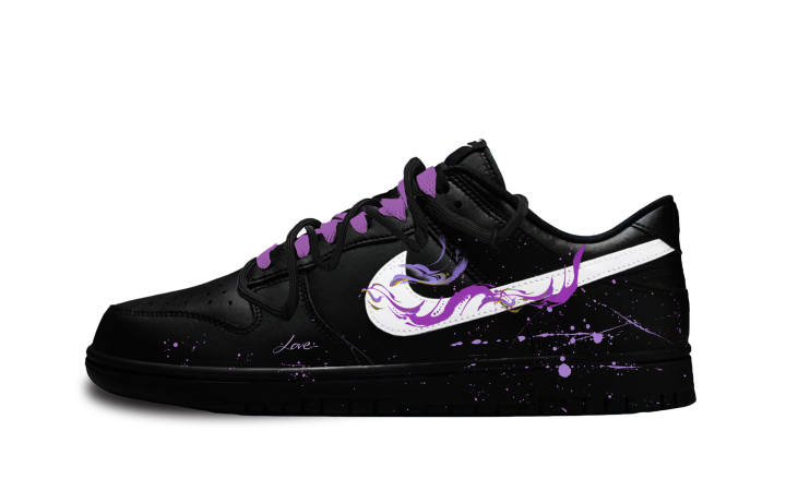 Nike Nike Dunk Dark Purple Trace Leather Slip Resistant Abrasion Resistant Low top Skateboard Shoes Unisex